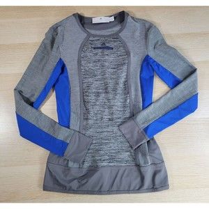 Adidas x Stella McCartney Blue Gray Running Training Top XS Long Sleeve Shirt